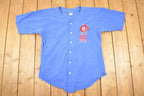 Vintage 1990s Logo 7 Texas Rangers Button Up MLB T-Shirt Men's L