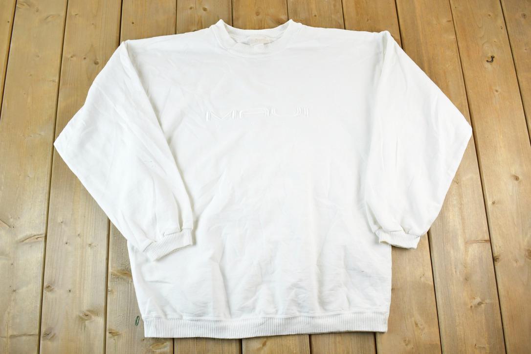 Vintage 1990s Maui Heavyweight Crewneck Sweatshirt Mens L