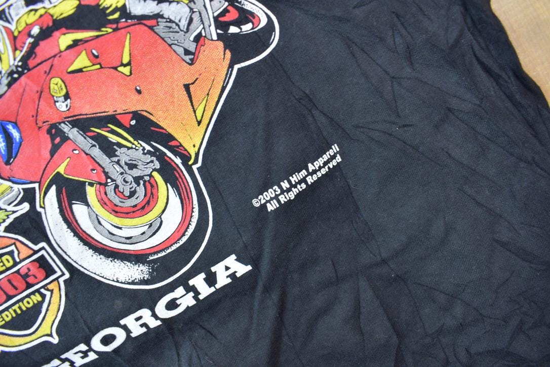 Vintage 2003 National Bikers round Up Atlanta Georgia Graphic T Shirt