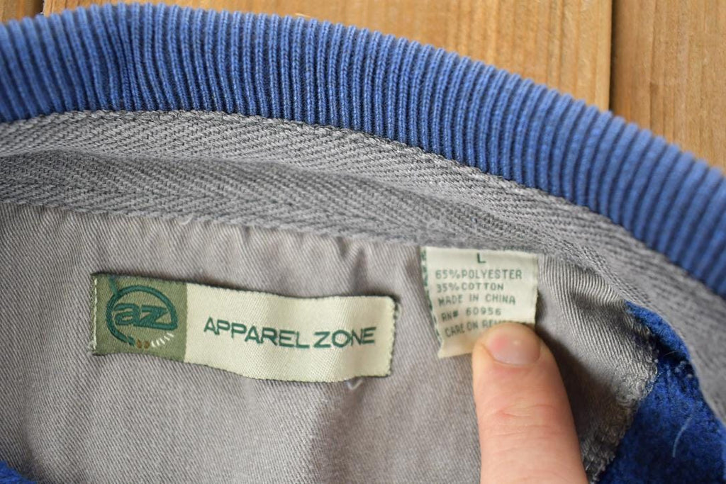 Vintage 1990s Apparel Zone Quarter Button Collared Crewneck Sweatshirt