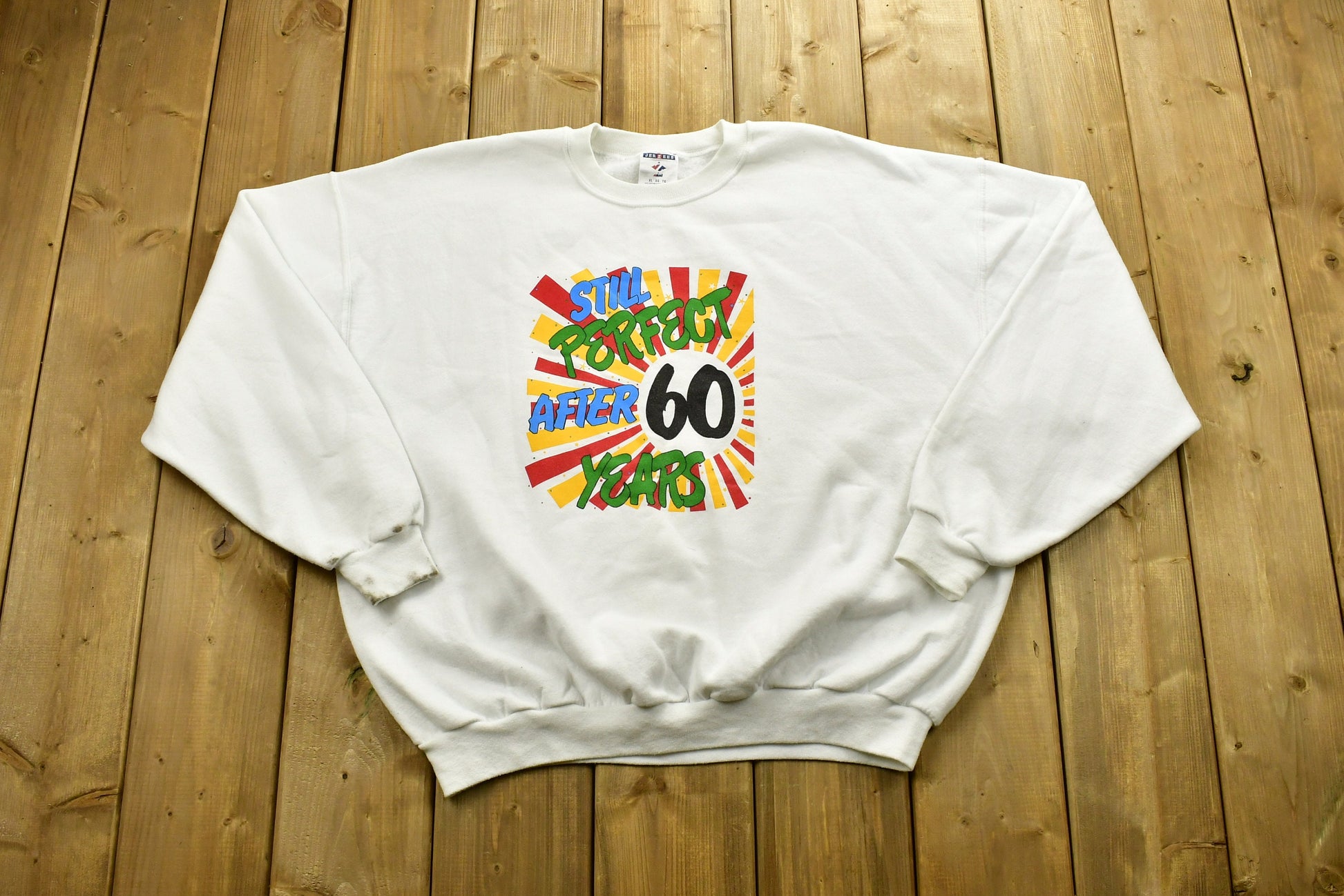 Vintage 1990's 60 Years Old Anniversary Novelty Crewneck Sweatshirt