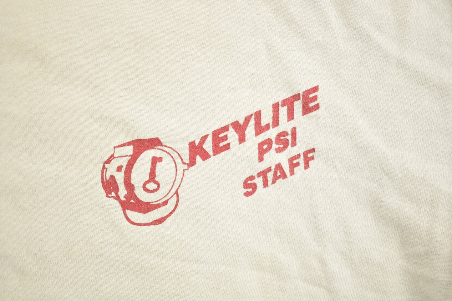 Vintage 1980s Keylite PSI Staff Graphic T-Shirt / Streetwear / Retro Style / Single Stitch / Made In USA / 90s Graphic Tee / Logo Shirt