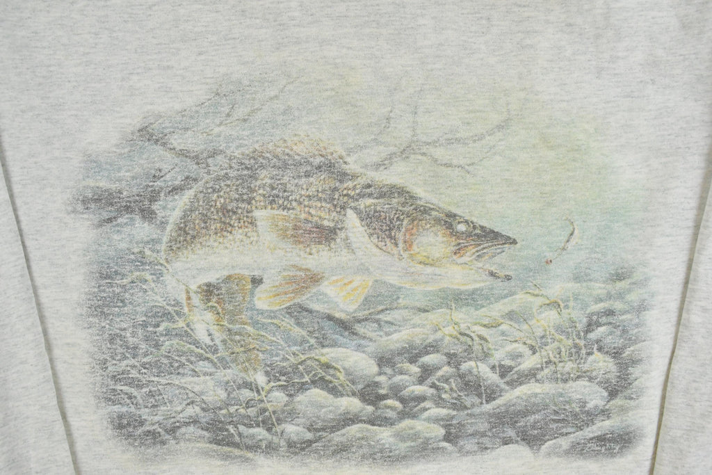 Vintage 1990s Fishing Long Sleeve Souvenir T-Shirt