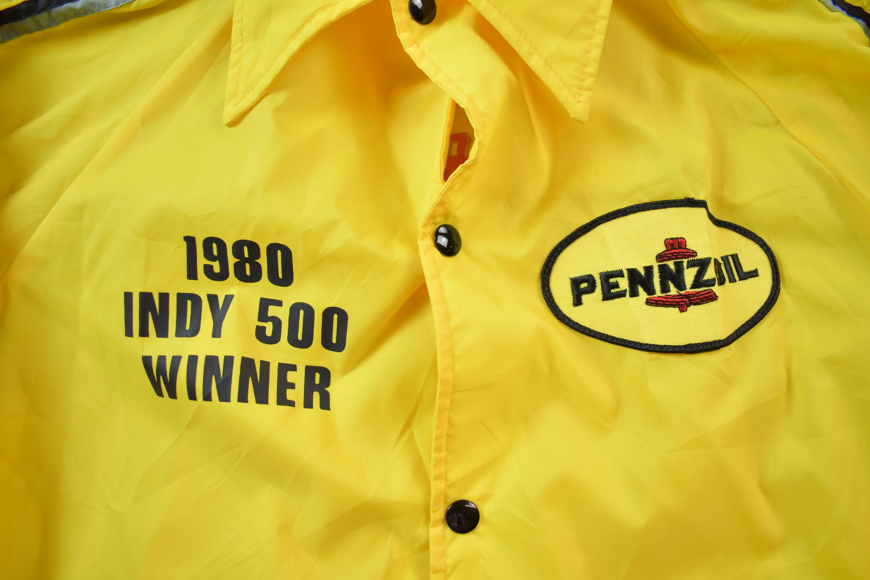 Vintage 1980 Indy 500 Winner Penzoil Snap Button Windbreaker Jacket