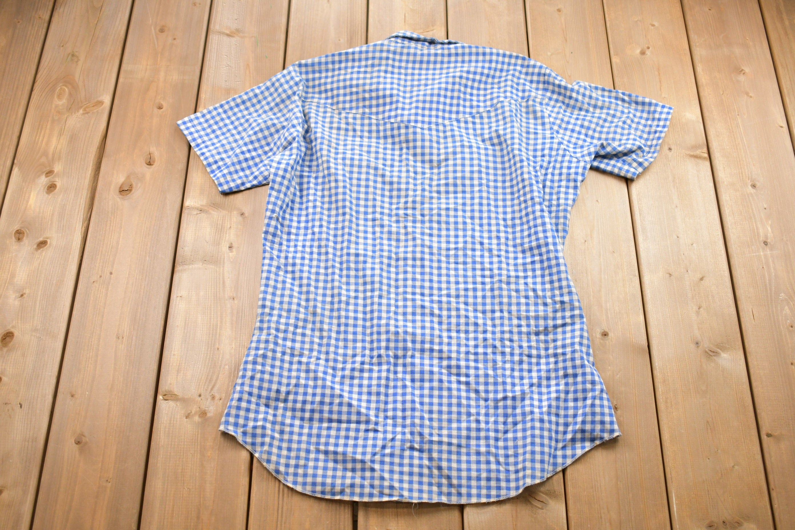 Vintage 1970s Ely Plains Plaid Button Up Western Shirt