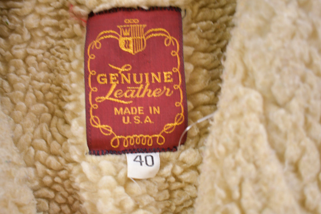 Vintage 1980s Genuine Leather Shearling Leather Jacket