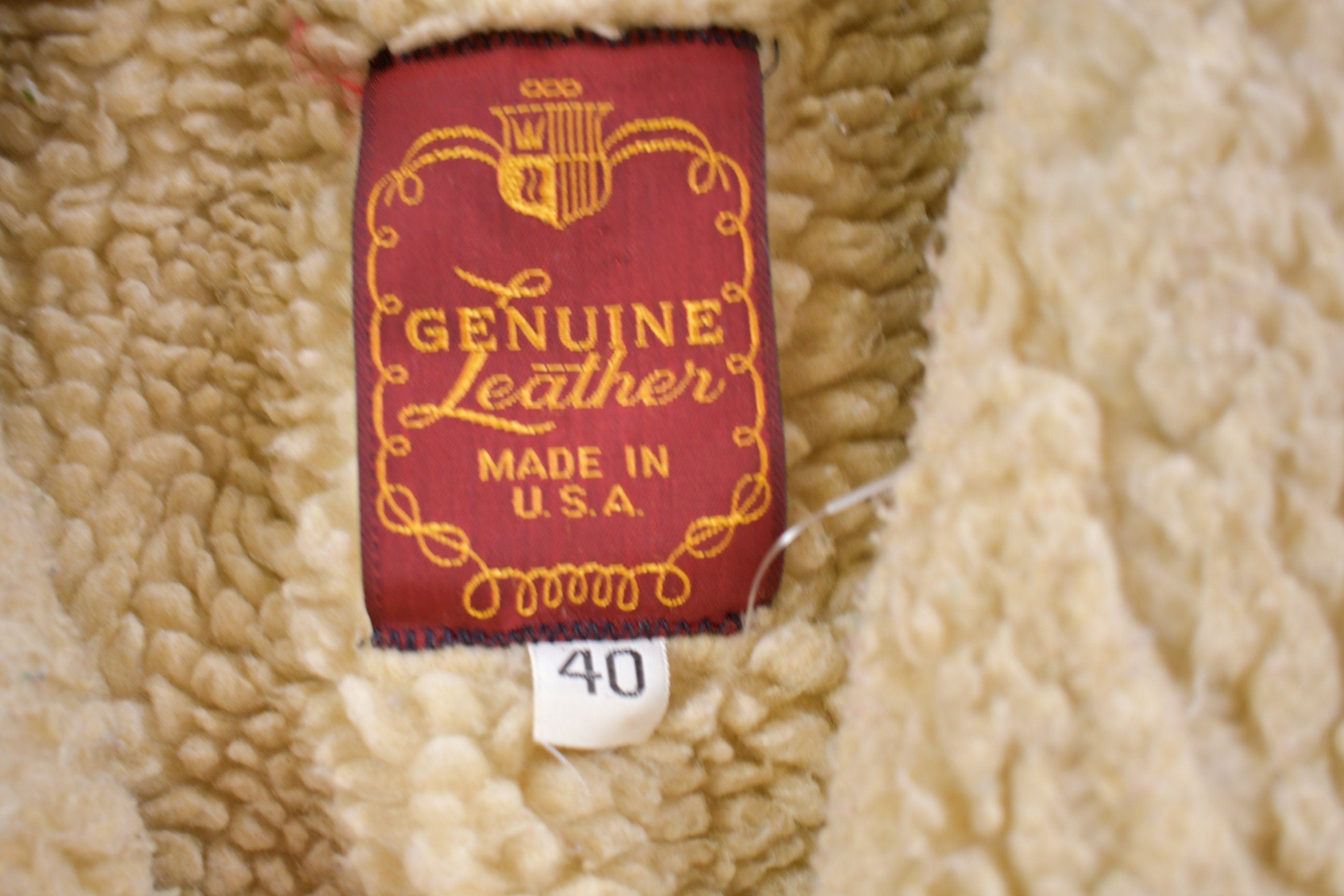 Vintage 1980s Genuine Leather Shearling Leather Jacket