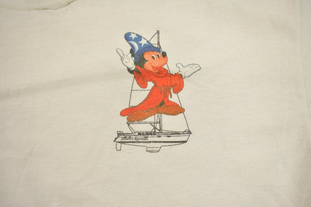 Vintage 1990s Fantasia Boat Walt Disney World Mickey Mouse T-Shirt