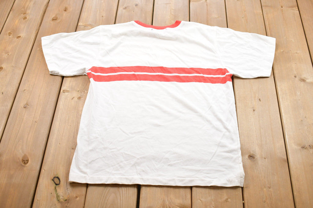 Vintage 1990s Steeple Chase Striped Graphic T-Shirt