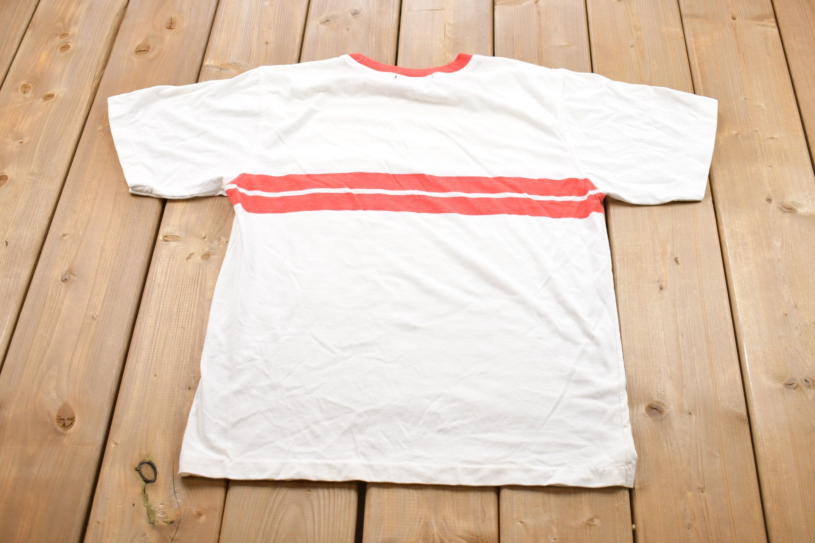 Vintage 1990s Steeple Chase Striped Graphic T-Shirt