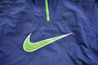 Vintage 1990s Nike Embroidered Mid Swoosh White Tag Windbreaker Jacket Athletic Spring Summer Sportswear