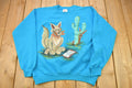 Vintage 1980s Coyote & Rabbit Theme Graphic Raglan Crewneck Sweater