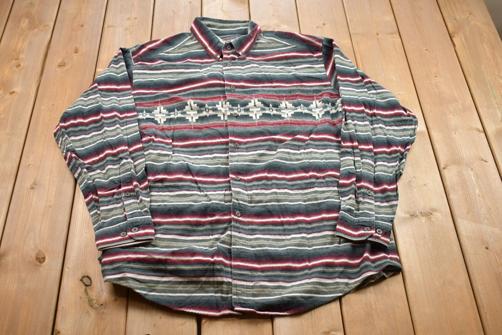 Vintage 1990s Woolrich Striped Button Up Shirt