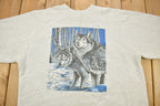 Vintage 1980s Wolf Theme Graphic Raglan Crewneck