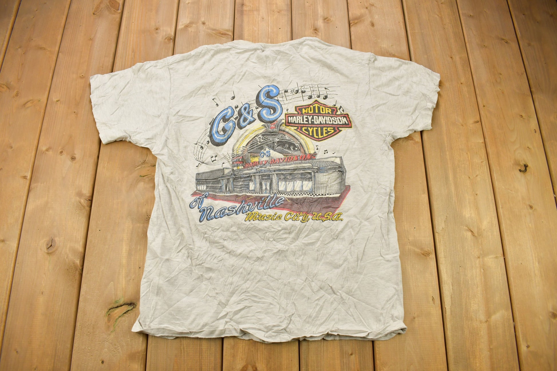 Vintage 1995 C&S Harley Davidson Of Nashville Graphic T-Shirt