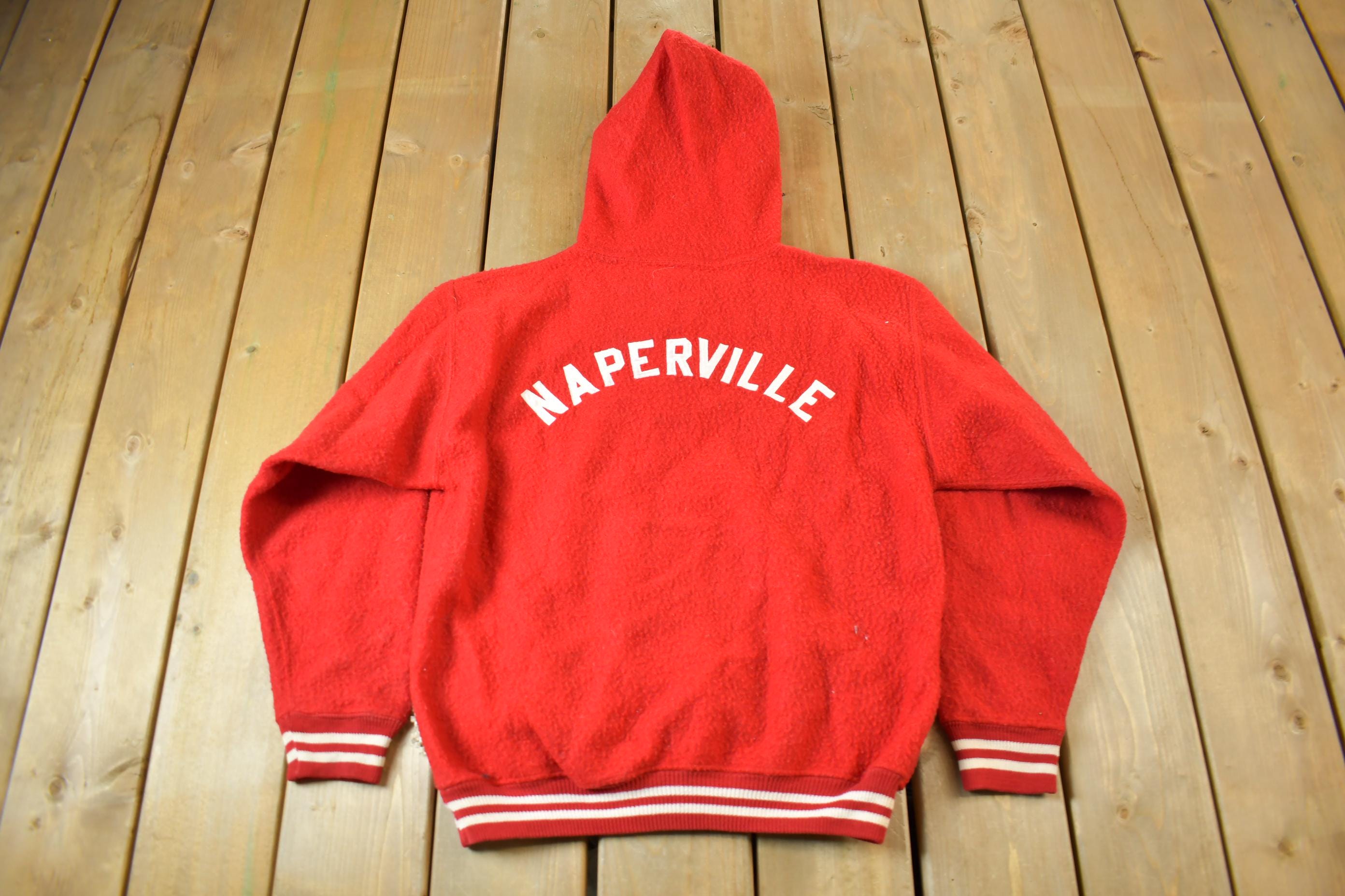 Vintage 1950s Naperville Champion Fleece Quarter Zip Hoodie