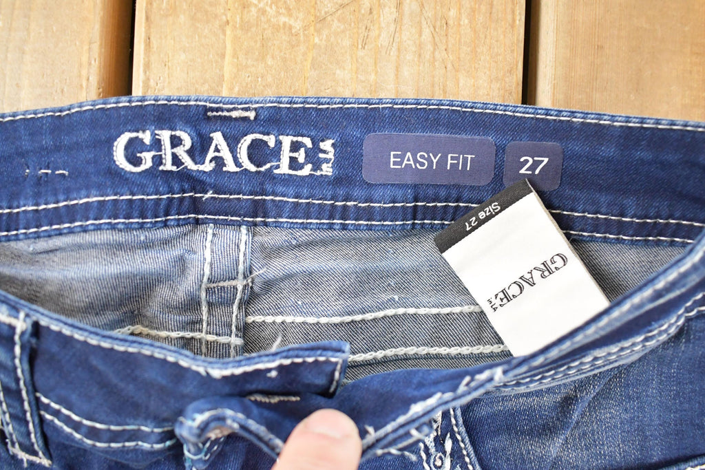 Vintage Deadstock Y2K Grace LA Bedazzled Low Rise Jeans Women's Size 27 x 32