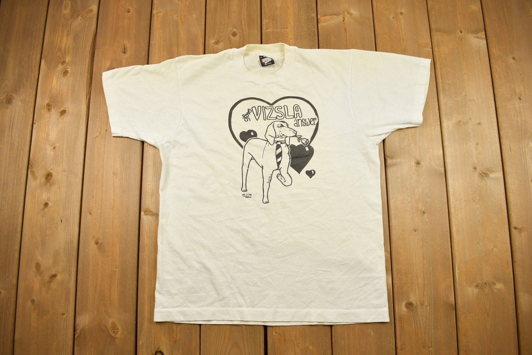 Vintage 1990's Cute Love Is The Answer Dog T-Shirt / Nature / Cute Animals / Made In USA / Single Stitch / Streetwear / Visla / Romance