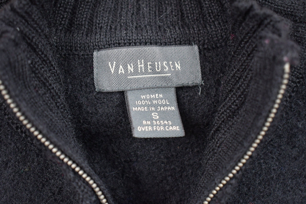 Vintage Van Heusen 100% Wool Knitted Sweater Jacket