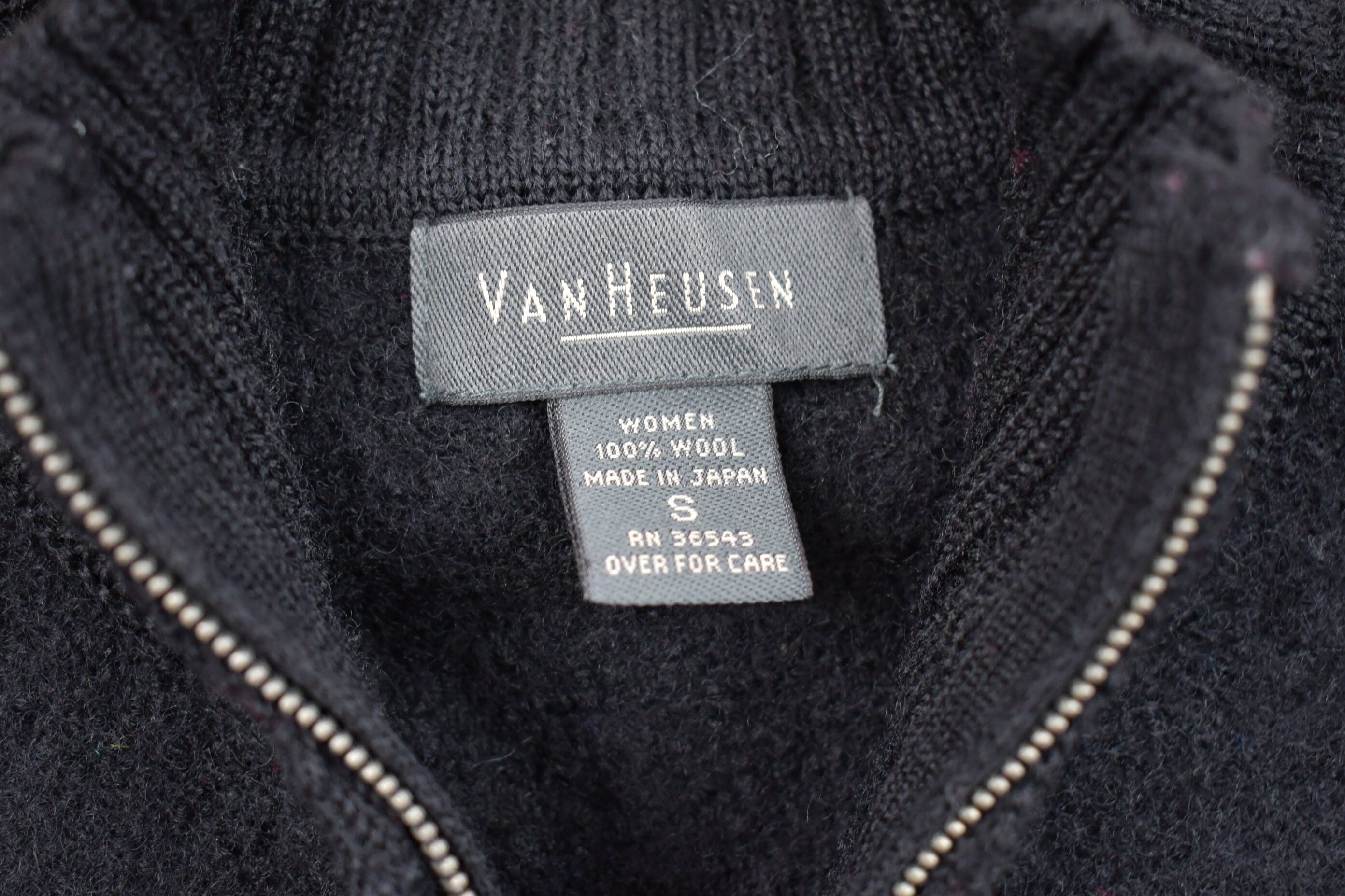 Vintage Van Heusen 100% Wool Knitted Sweater Jacket