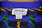 Vintage 1990s Izod Plaid Knitted Sweater  Vintage 90s Cardigan  Pattern Sweater  Outdoor  Hand Knit  Vintage Izod