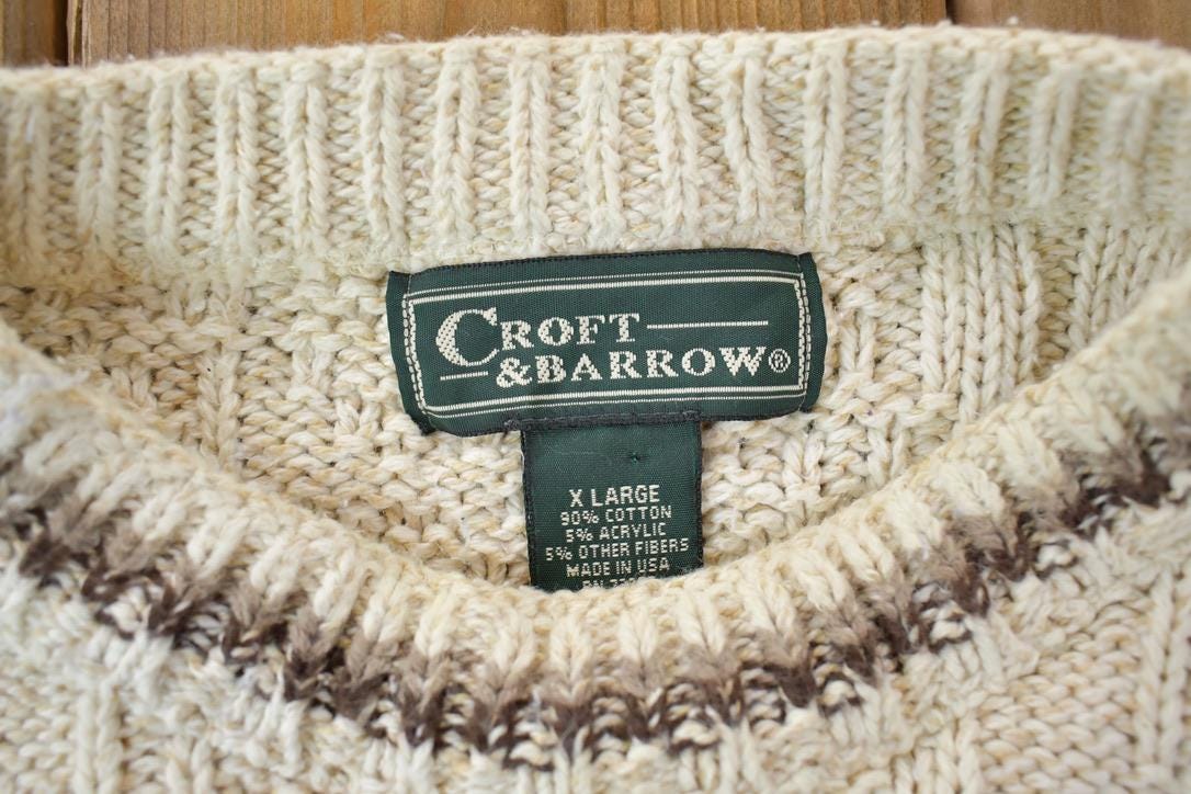 Vintage 1990s Croft & Barrow Big Buck Deer Knit Crewneck