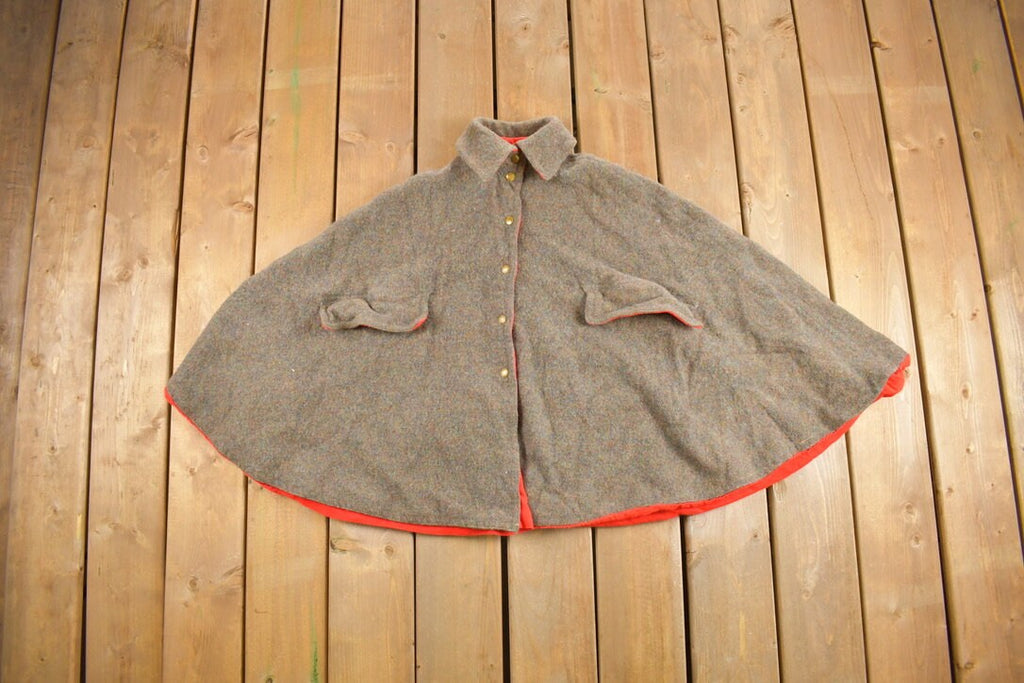 Vintage 1940's John Meyer Of Norwich Wool Button Up Cape Coat