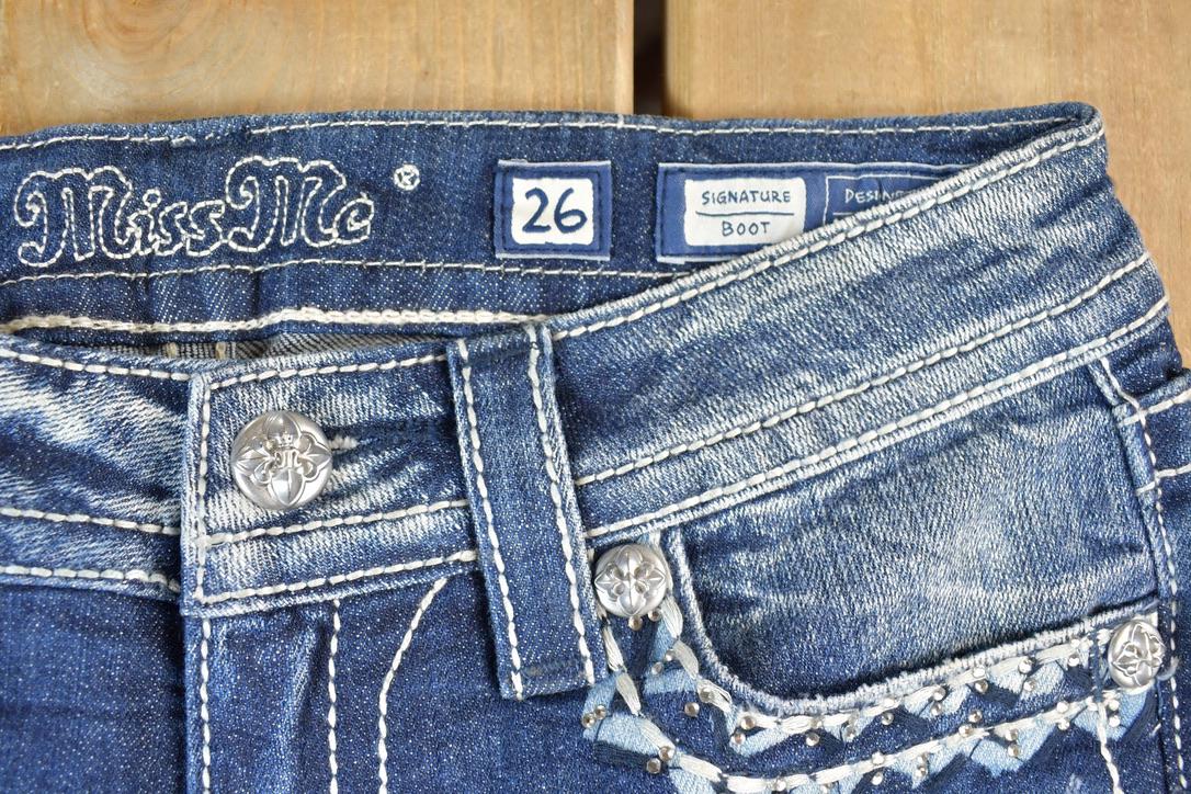 Vintage Y2K Miss Me Bedazzled Low Rise Jeans Size 26x31