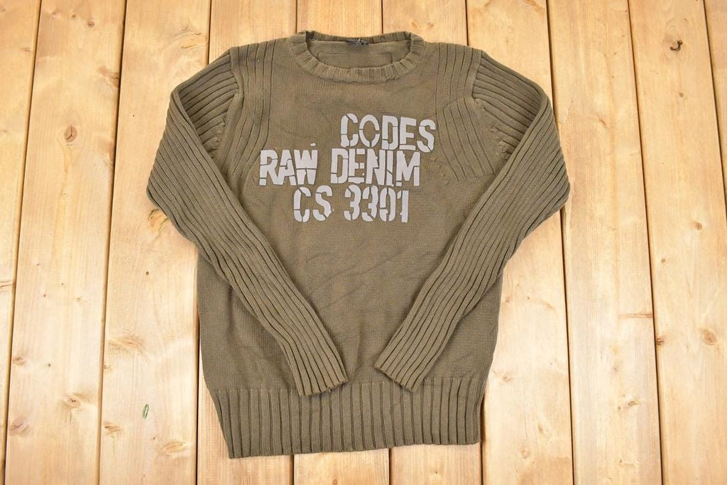 Vintage 1990s Big Smith Raw Cable Knit Crewneck Sweater Men's S /