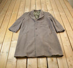 Vintage 1970s 100% Wool Button Up Over Coat Made In USA