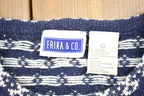 Vintage 1990s Erika & Co Knitted Cardigan Sweater  Vintage Cardigan  Button Up  Striped  Embroidered  Snowflake Theme  Winter Knit