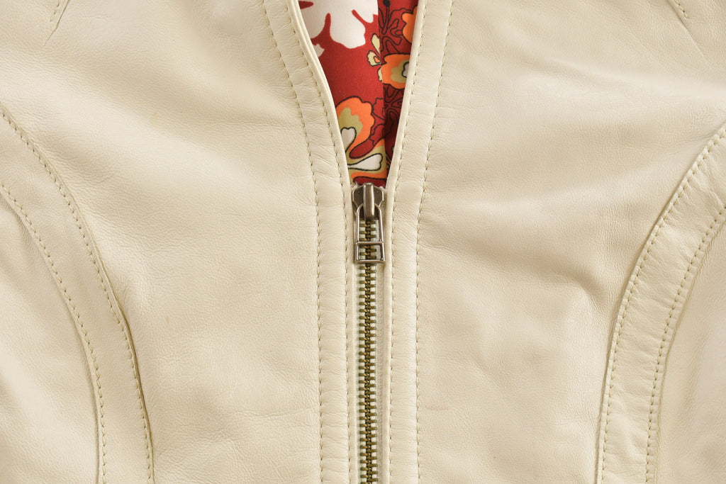 Vintage 1990s Danier White Leather Jacket