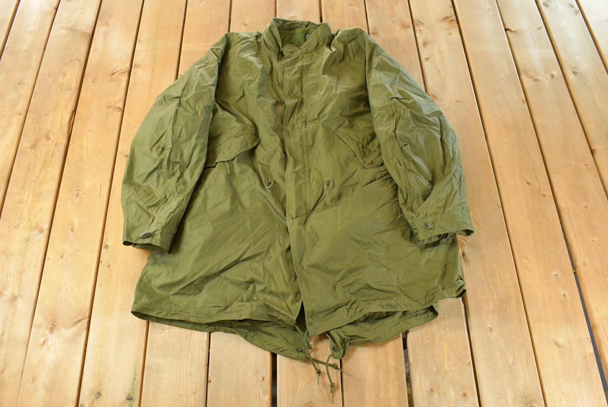 Vintage 1968 Military Hooded Lined Parka Jacket Men's Medium