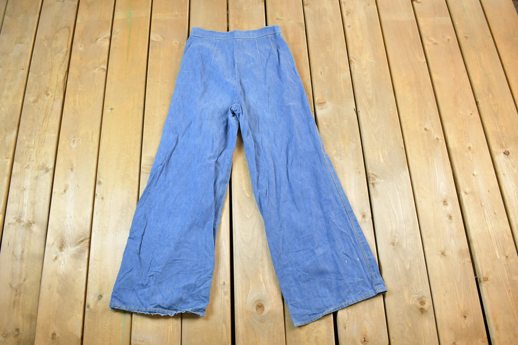 Vintage 1960s Bell Bottom Denim Jeans Size Made In USA Size 26 x 28