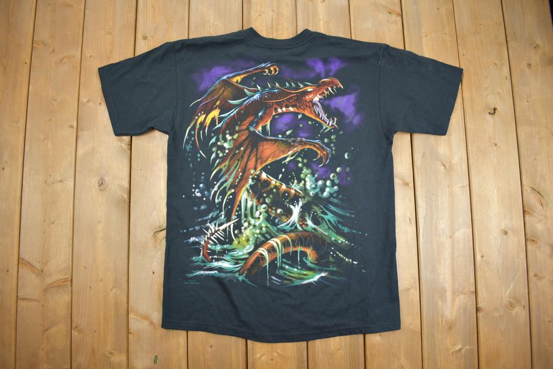 Vintage 1999 Liquid Blue Dragon Graphic With Tags