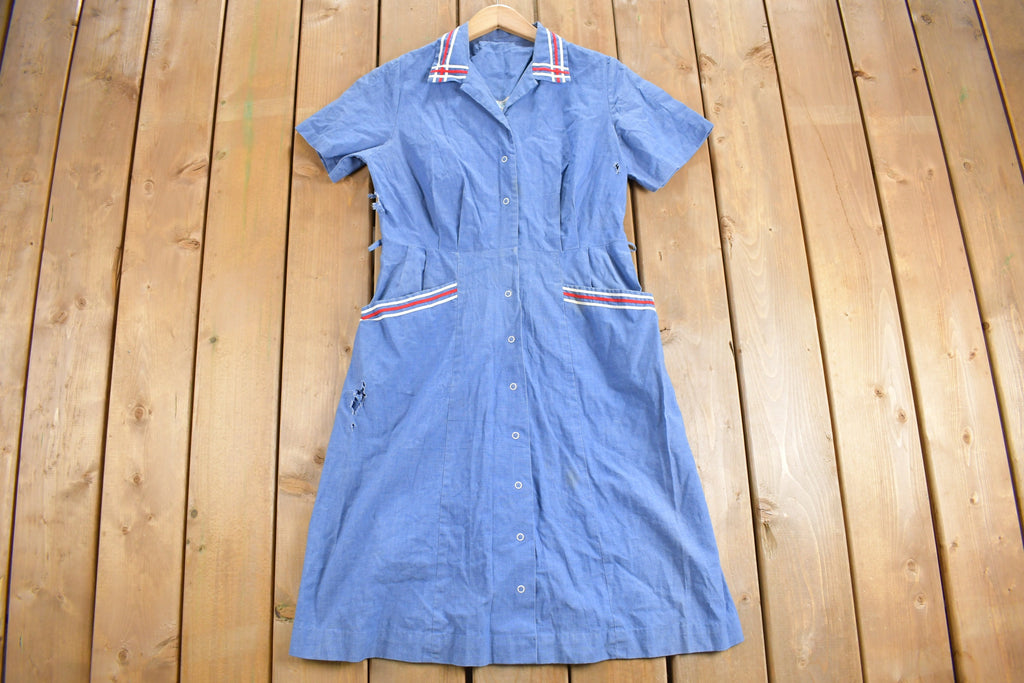 Vintage 1960s Pat Perkins Short Sleeve Shirt Dress