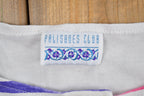 Vintage 1990s Floral Graphic Quarter Button T-Shirt