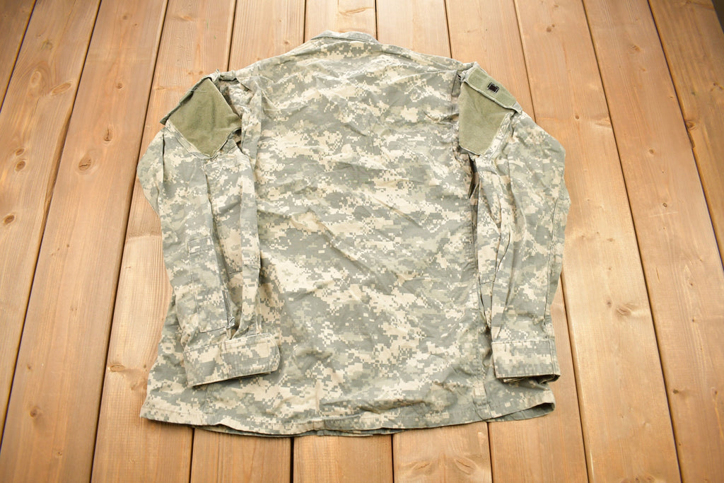 Vintage Army Digital Camo Military Button Up Shirt