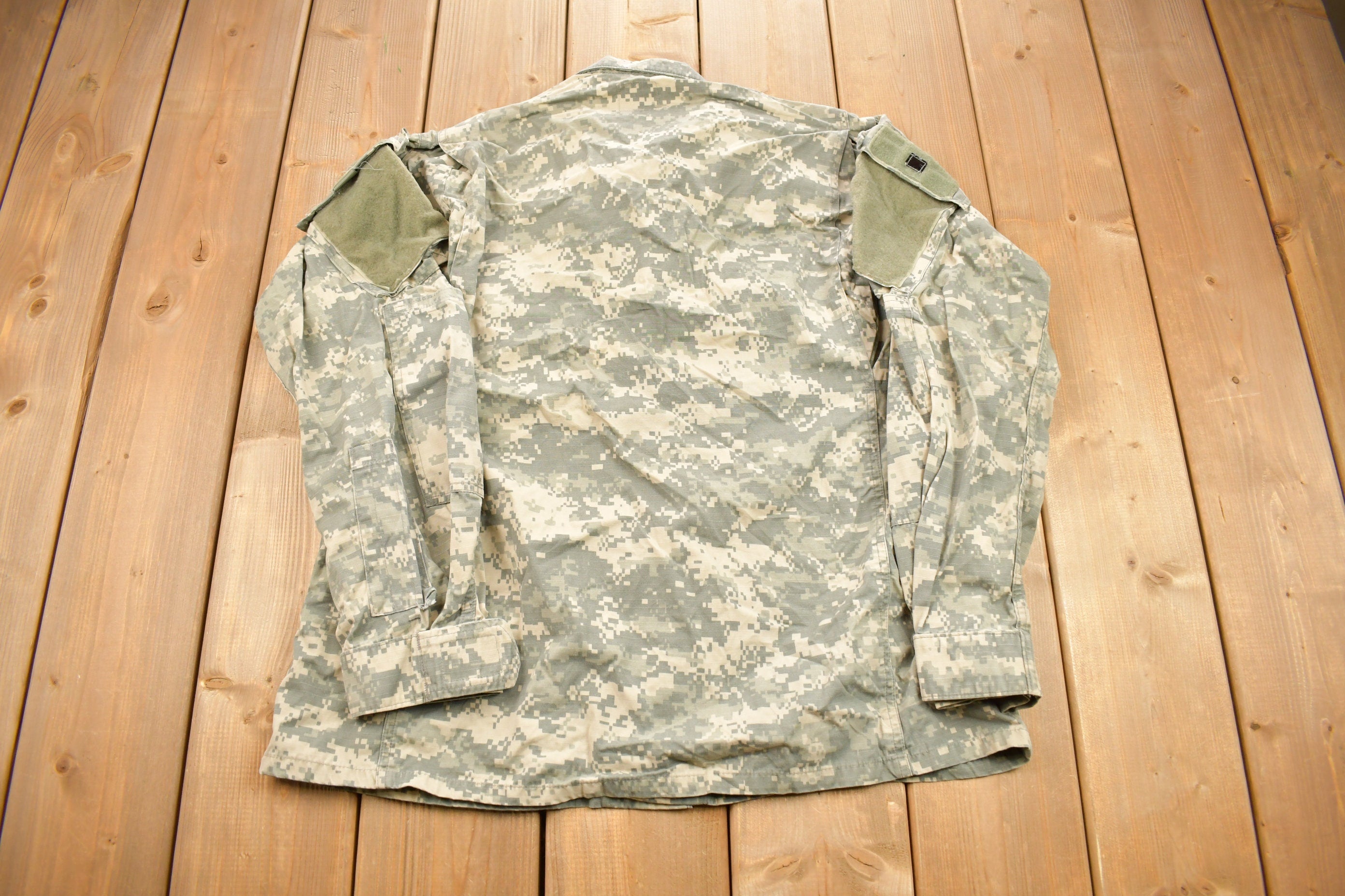 Vintage Army Digital Camo Military Button Up Shirt