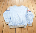 Vintage 1990s Blank Striped Embroidered Crewneck Sweatshirt Made In USA
