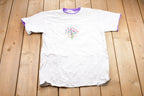 Vintage 1990s Floral Embroidered Double Collar T-Shirt