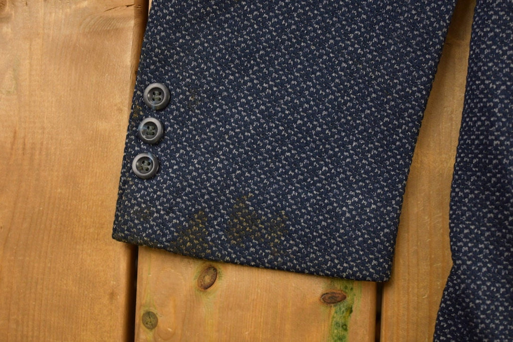 Vintage 1990s College Town Boston Blue Button Up Blazer Jacket