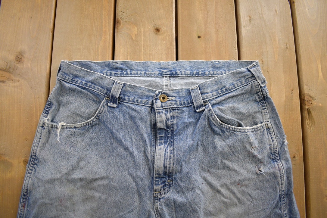 Vintage 1980s Lee Dungarees Distressed Paint Stained Size 36x32
