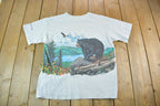 Vintage 1996 Black Bear Great Smokey Mountains Wrap Around Graphic T-Shirt