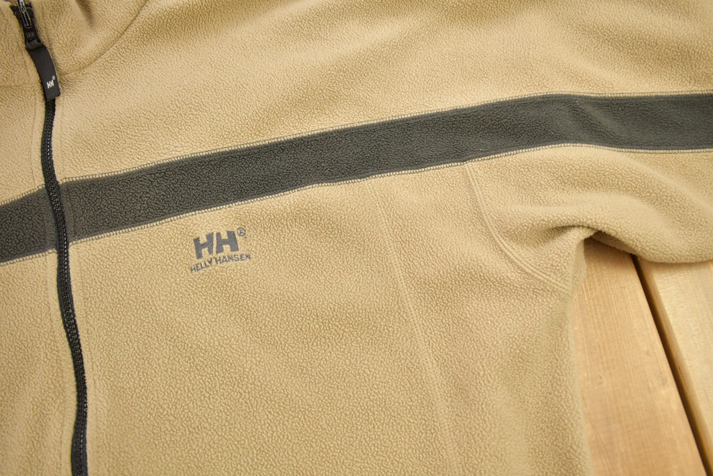 Vintage 1990s Helly Hansen Cream Fleece Zip Up Sweater