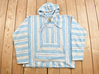 Vintage 1990s Earth Ragz Hooded Pullover Striped Knit Poncho Blanket Hoodie  90s  Vintage Sweater  Earth Rug  90s Mexican Poncho
