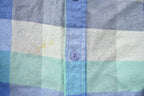 Vintage 1990s Blue Flannel Plaid Button Up Western Shirt