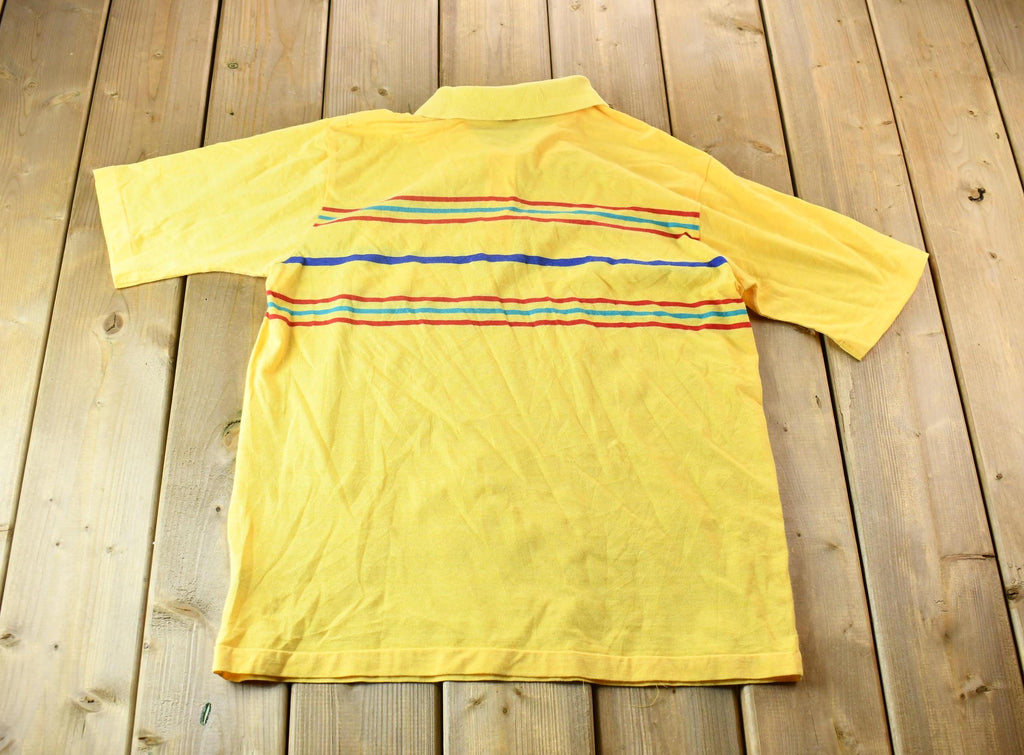 Vintage 1990s Tournament by Arrow Single Stitched Striped Golf Pocket Polo Shirt