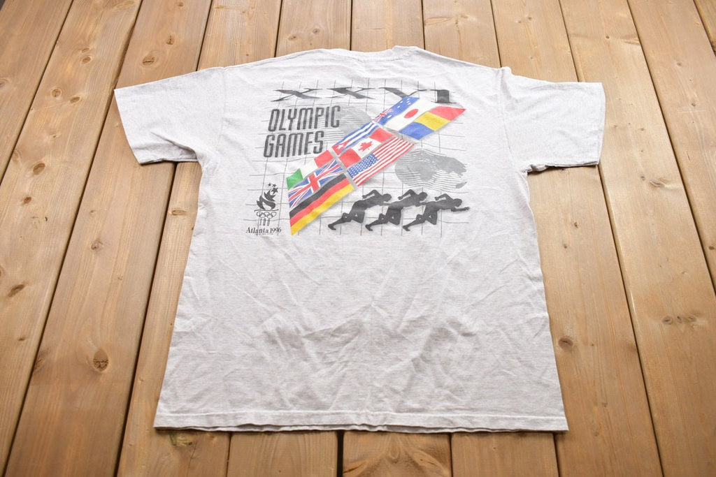 Vintage 1996 Olympic Games Flag Graphic T-Shirt