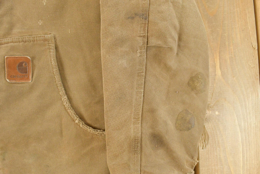Vintage 1990s Carhartt Distressed Sherpa Lined Canvas Jacket Men's Medium
